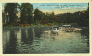 Seeing Silver Springs in glass bottom boats - Ocala, Florida. 19--. Color postcard. State Archives of Florida, Florida Memory. Accessed 28 Jul. 2019.<https://www.floridamemory.com/items/show/161179>.